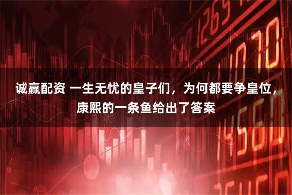 诚赢配资 一生无忧的皇子们，为何都要争皇位，康熙的一条鱼给出了答案